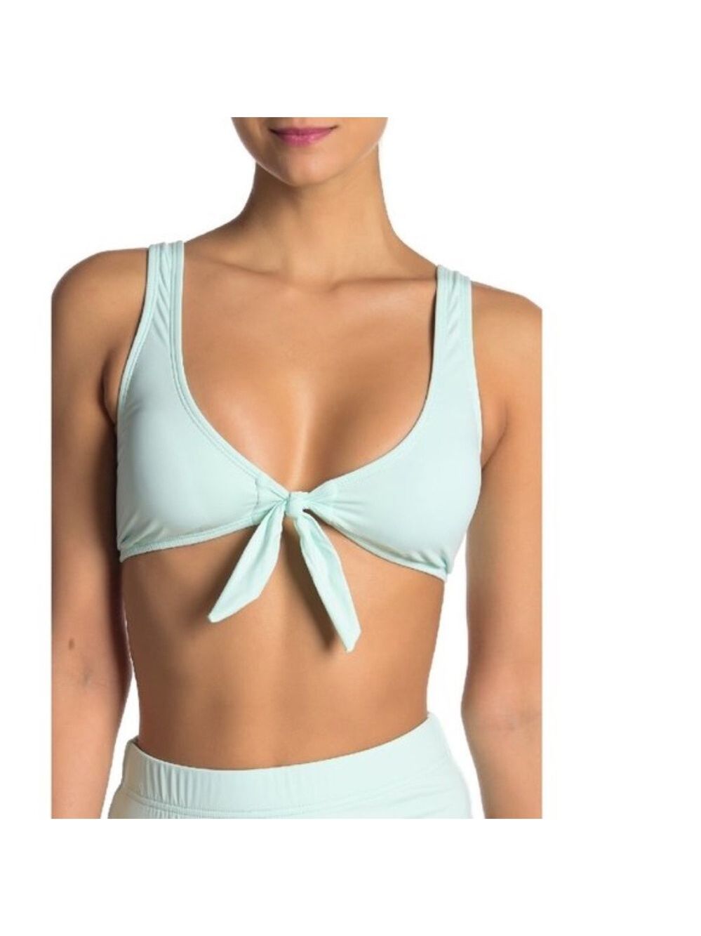 The Bikini Lab Solid Tie Front Bikini Top